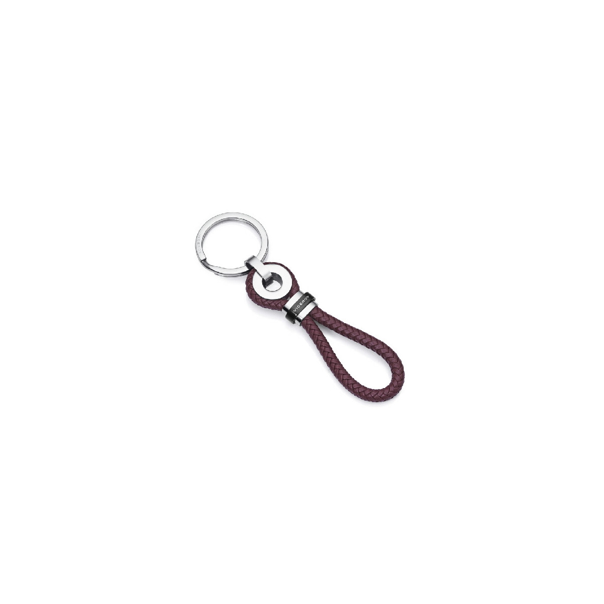 LLAVERO ACERO IP DORADO Y PIEL MORADO SR - 6470L01019