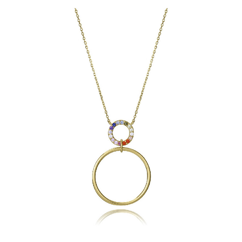 COLLAR PLATA DE LEY BAÑO ORO CIRC SRA JE - 13242C100-39