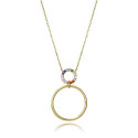 COLLAR PLATA DE LEY BAÑO ORO CIRC SRA JE - 13242C100-39