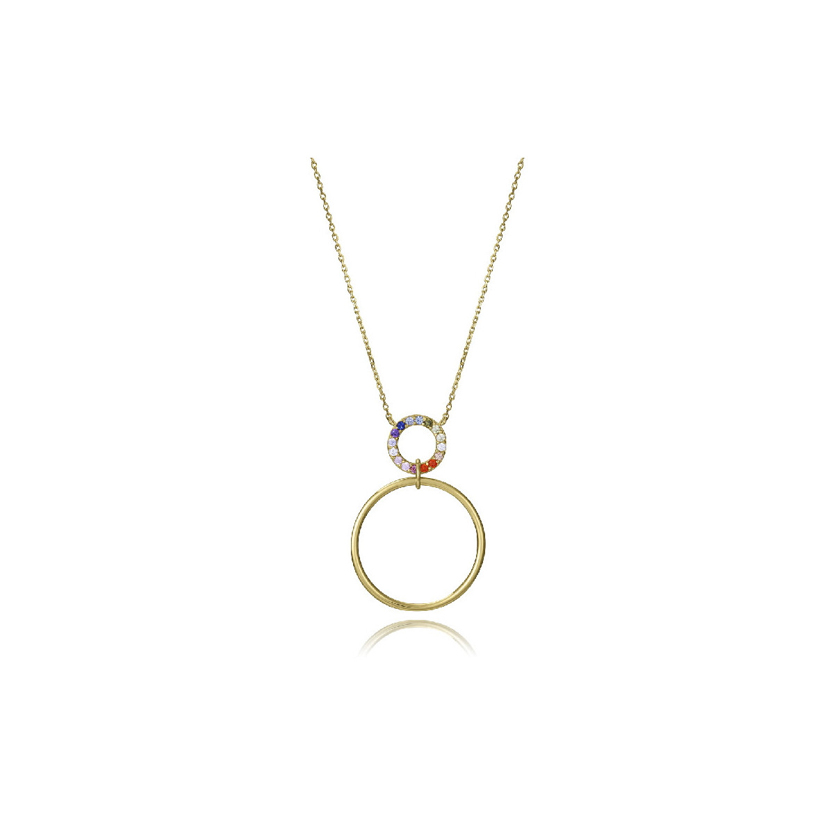 COLLAR PLATA DE LEY BAÑO ORO CIRC SRA JE - 13242C100-39