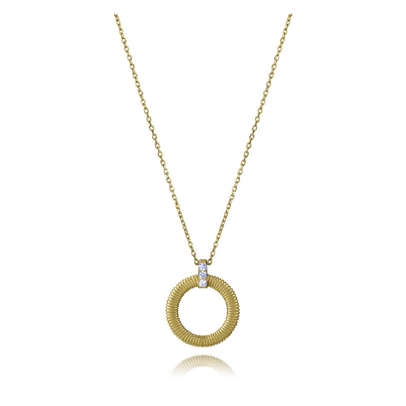 COLLAR PLATA DE LEY BAÑO ORO CIRC SRA JE - 13243C100-30