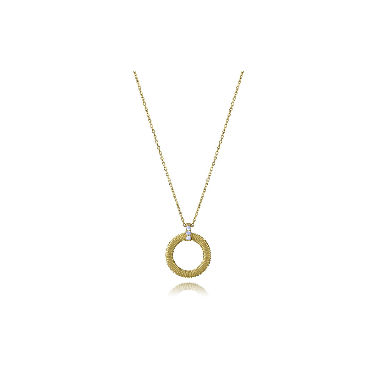 COLLAR PLATA DE LEY BAÑO ORO CIRC SRA JE - 13243C100-30