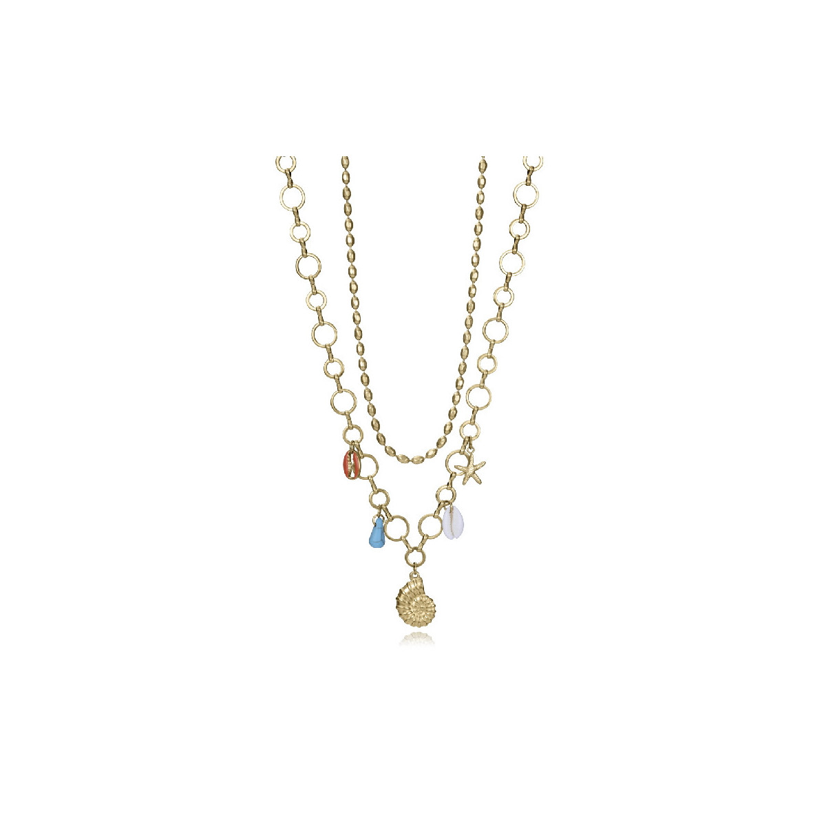 COLLAR ACERO IP DORADO CONCHA SRA FASHIO - 14273C01012