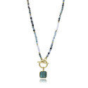 COLLAR ACERO IP DORADO PIEDRAS NAT SRA F - 14279C01016