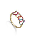 ANILLO PLATA DE LEY BAÑO ORO CIRC SRA JE - 15128A014-99