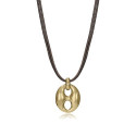COLLAR ACERO IP PIEL MARRON SRA FASHION - 15176C01000