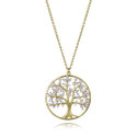 COLLAR PLATA DE LEY BAÑO ORO CIRC SRA JE - 9148C100-30