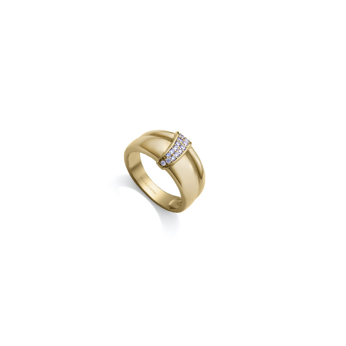 ANILLO PLATA DE LEY BAÑO ORO CIRC SRA JE - 9150A016-30