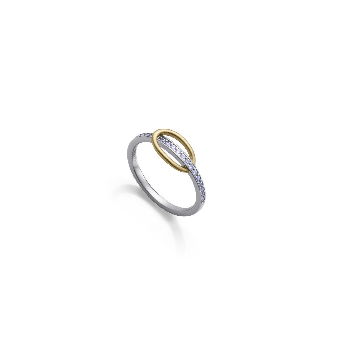 ANILLO PLATA DE LEY BAÑO ORO, RODIO SRA  - 9158A016-30