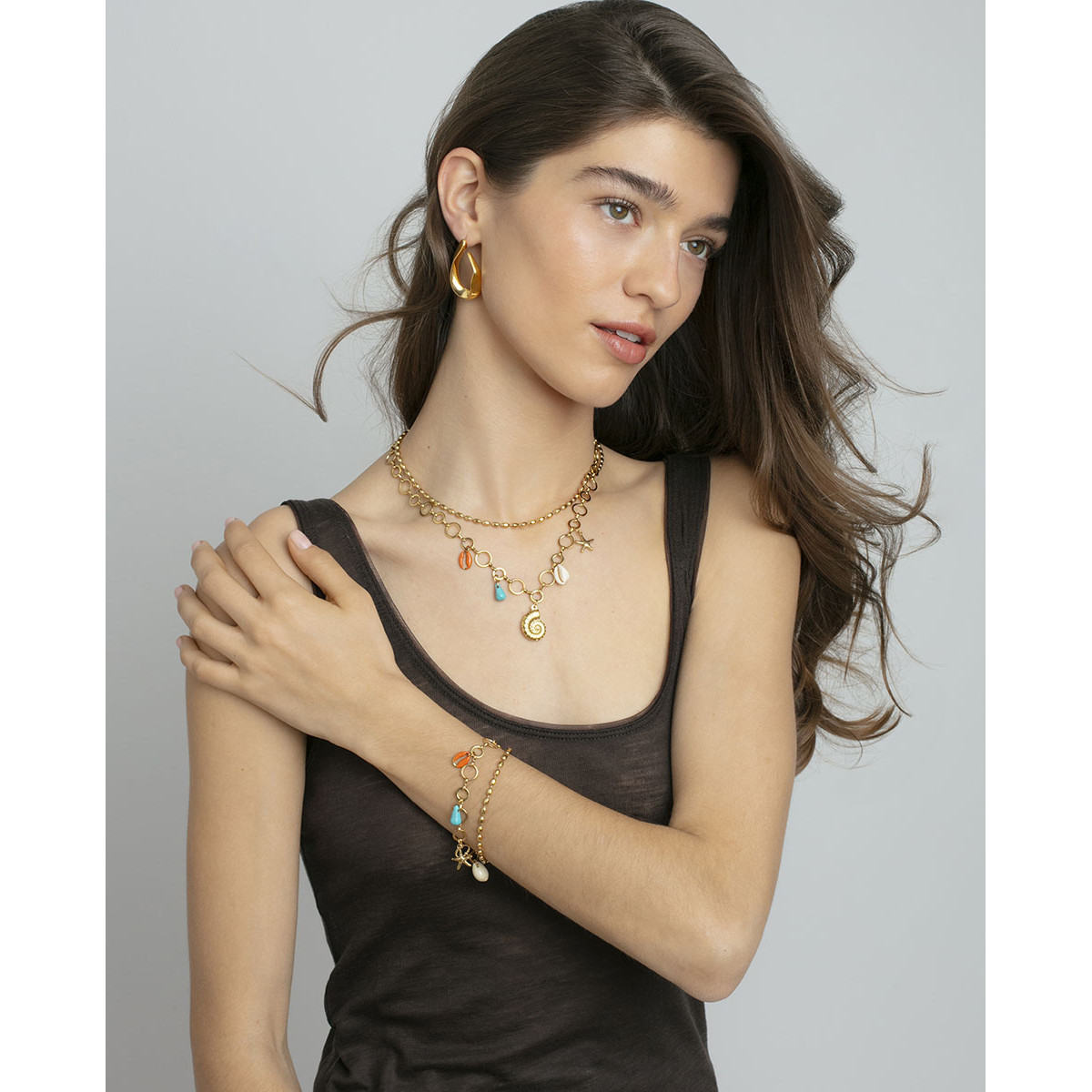 PEND ACERO IP DORADO GOTA SRA FASHION - 75400E01012