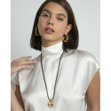COLLAR ACERO IP PIEL MARRON SRA FASHION - 15176C01000