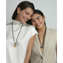 COLLAR ACERO IP PIEL MARRON SRA FASHION - 15176C01000