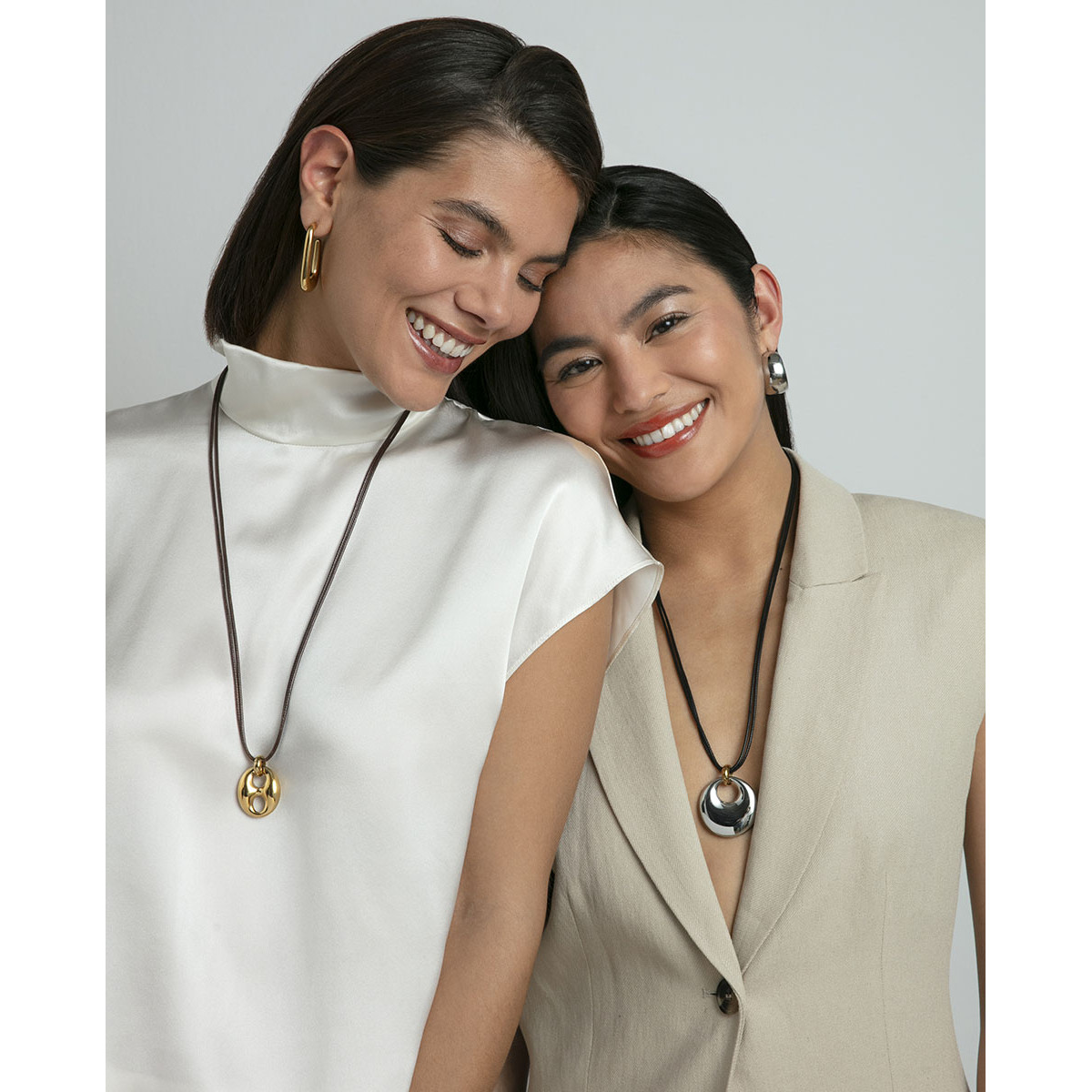COLLAR ACERO IP PIEL MARRON SRA FASHION - 15176C01000