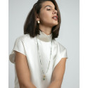 COLLAR ACERO IP DORADO PIEDRAS NAT SRA F - 14279C01016