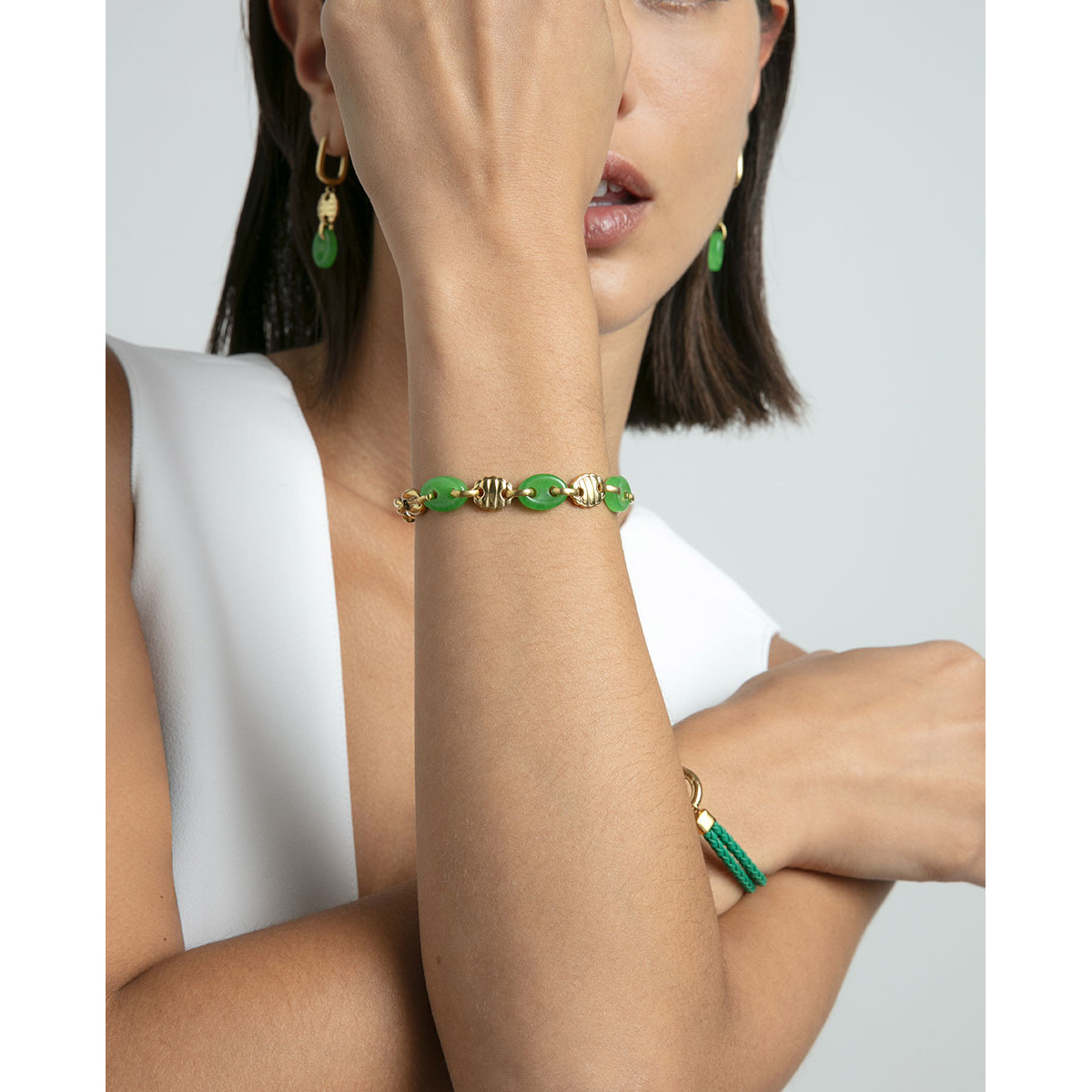 PULS ACERO IP DORADO PIEDRA NAT SRA FASH - 14274P01016