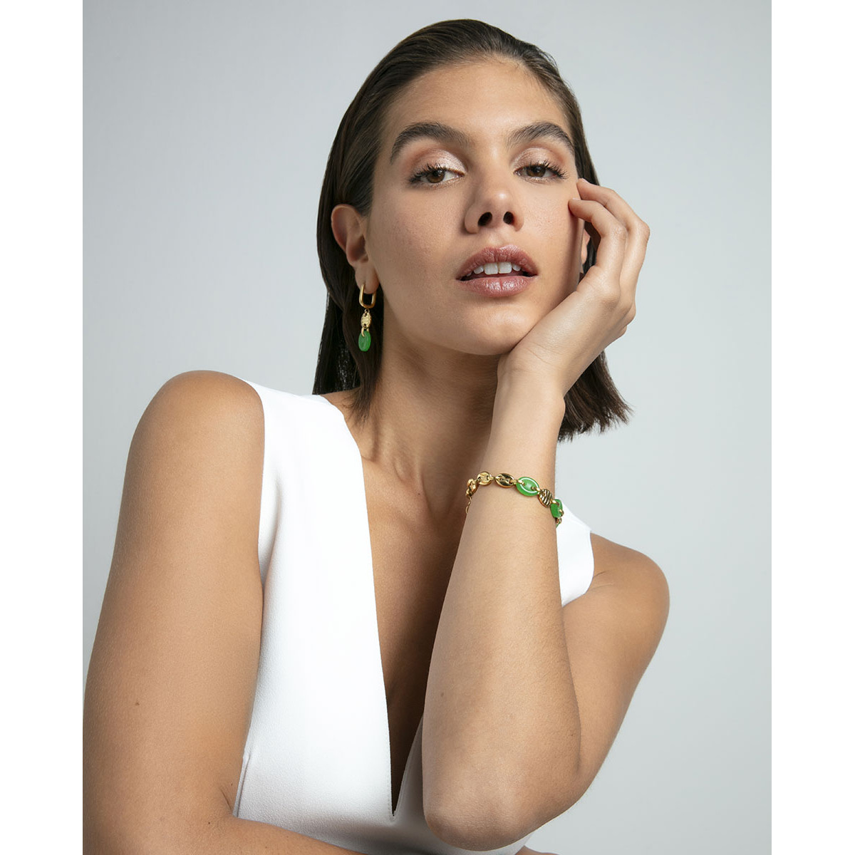 PULS ACERO IP DORADO PIEDRA NAT SRA FASH - 14274P01016