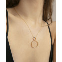 COLLAR PLATA DE LEY BAÑO ORO CIRC SRA JE - 13242C100-39