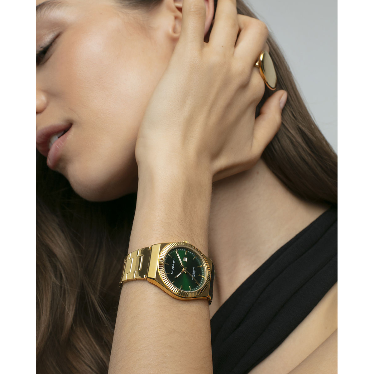 RELOJ ACERO IP DORADO BRAZALETE SRA VA - 401296-67
