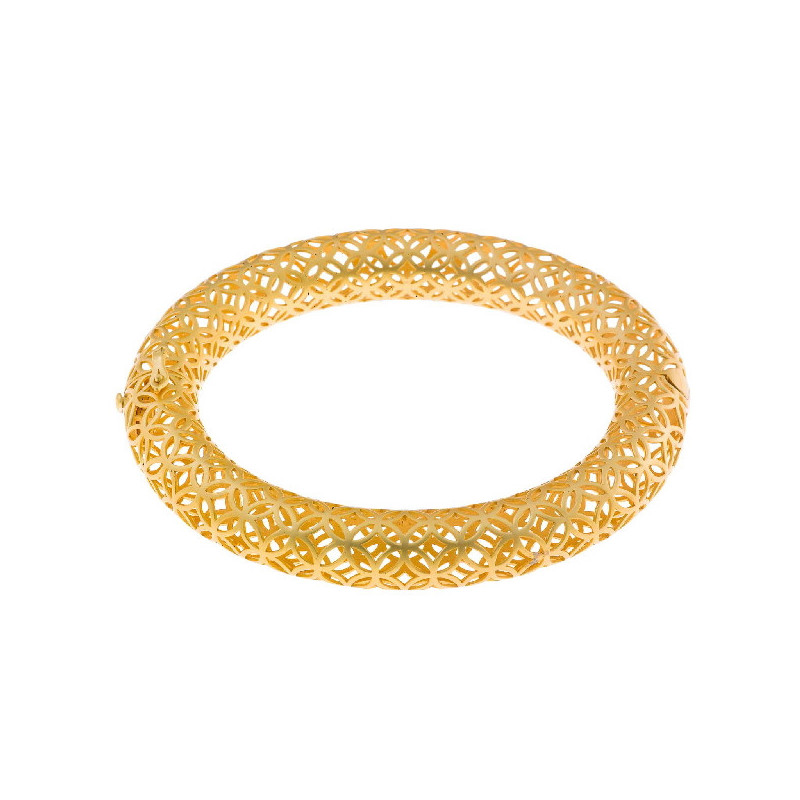 PULSERA CAÑA PLATA DORA TUBO SALVATORE - 151P0042