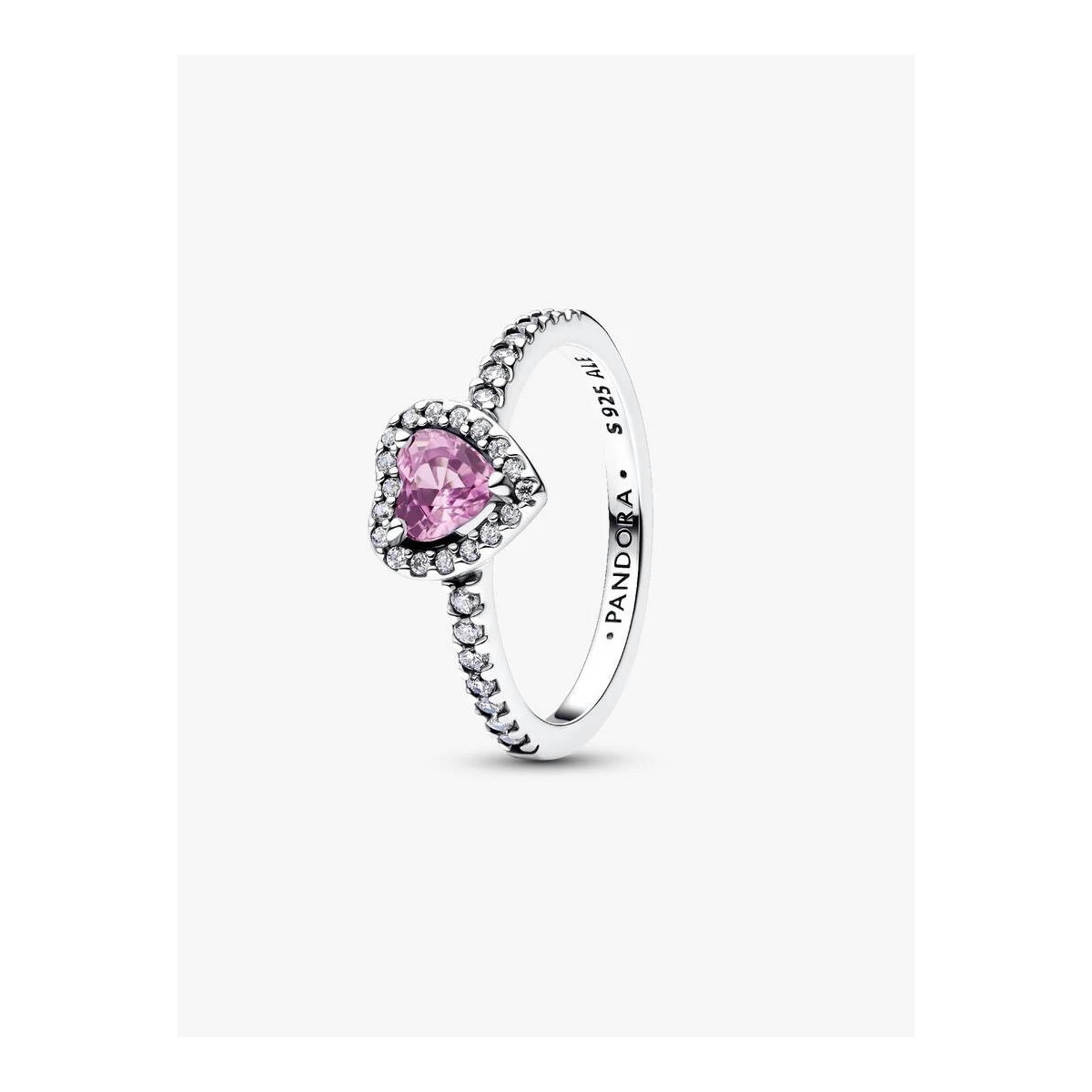 SORTIJA CORAZON ROSA PLATA PANDORA - 198421C12-56