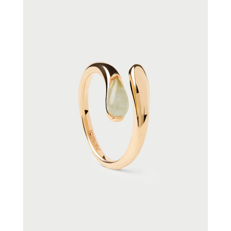 SORTIJA P D PAOLA PREHNITE KALIA PLATA - AN01-D96-14