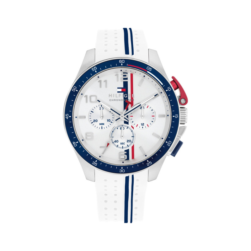 RELOJ TOMMY HILFIGER BANK CAUCHO BLANCO - 1792167