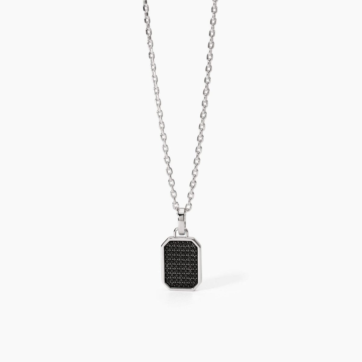 COLGANTE PLATA RECT CIRC NEGRA MABINA - 553678