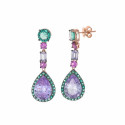 PENDIENTES PLATA ROSA SALVATORE TURMALIN - 234A0064